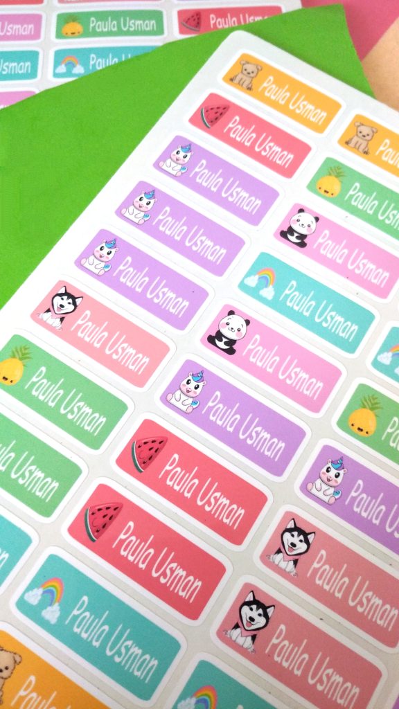 'We love COLORS!!!' Name Stickers - Stickerina