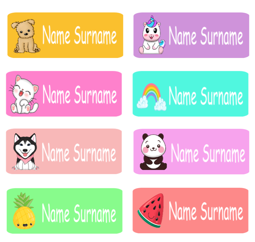 'We love COLORS!!!' Name Stickers