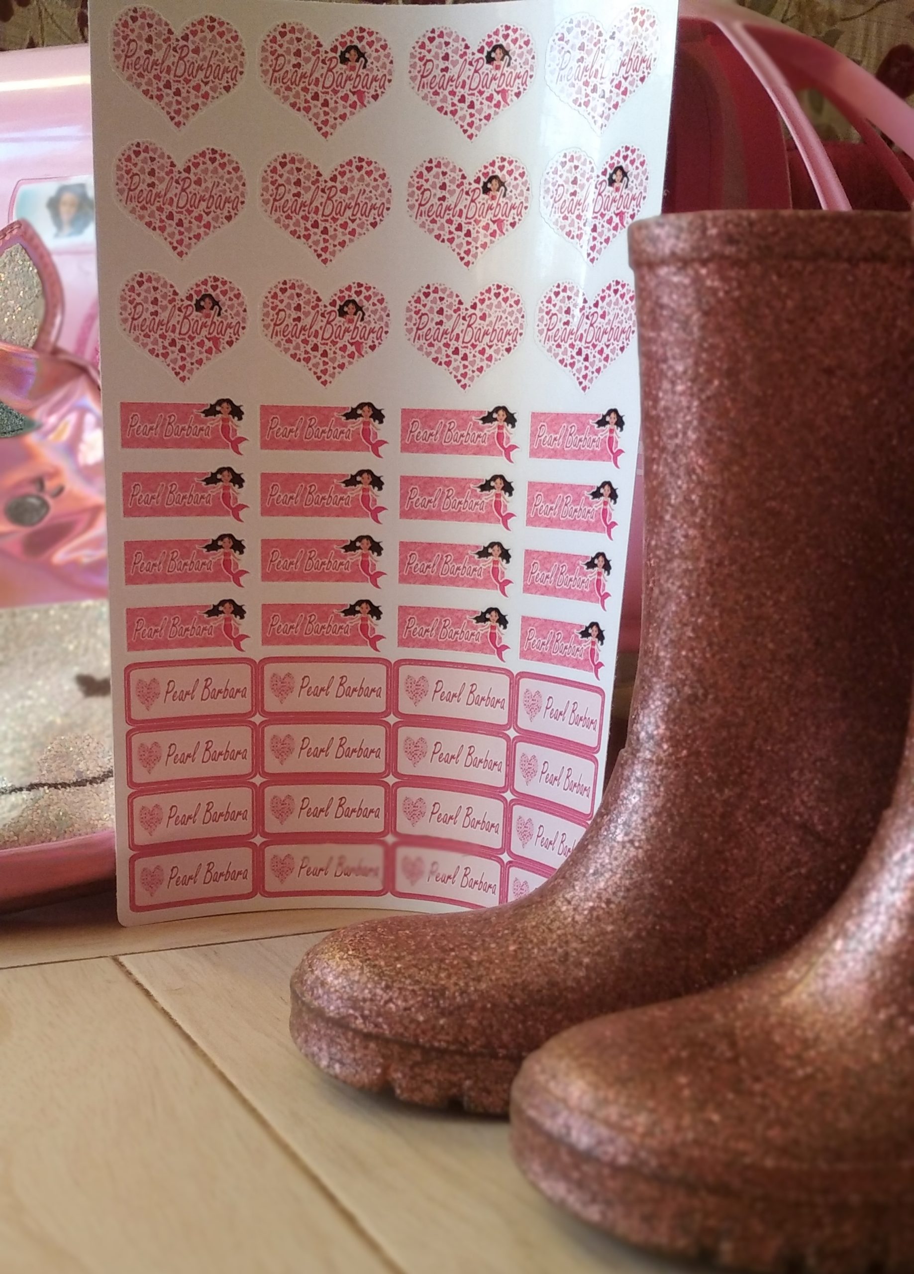 Mermaid Hearts Sticker Labels - Image 3