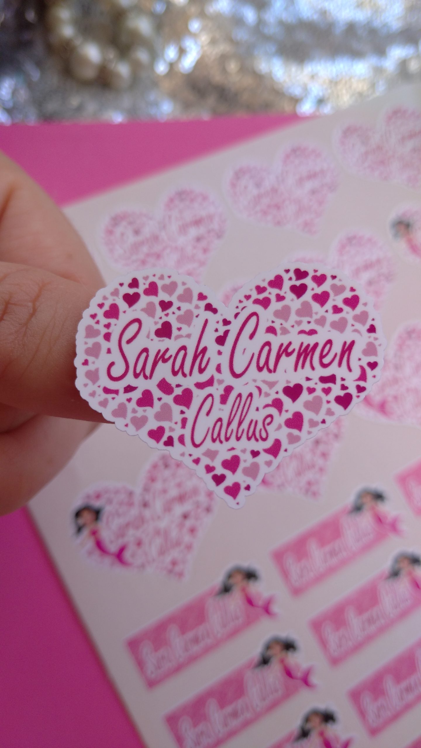 Mermaid Hearts Sticker Labels - Image 4