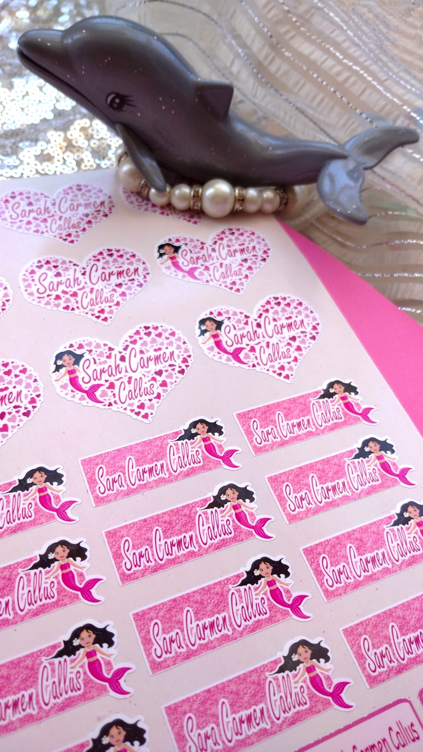 Mermaid Hearts Sticker Labels - Image 5