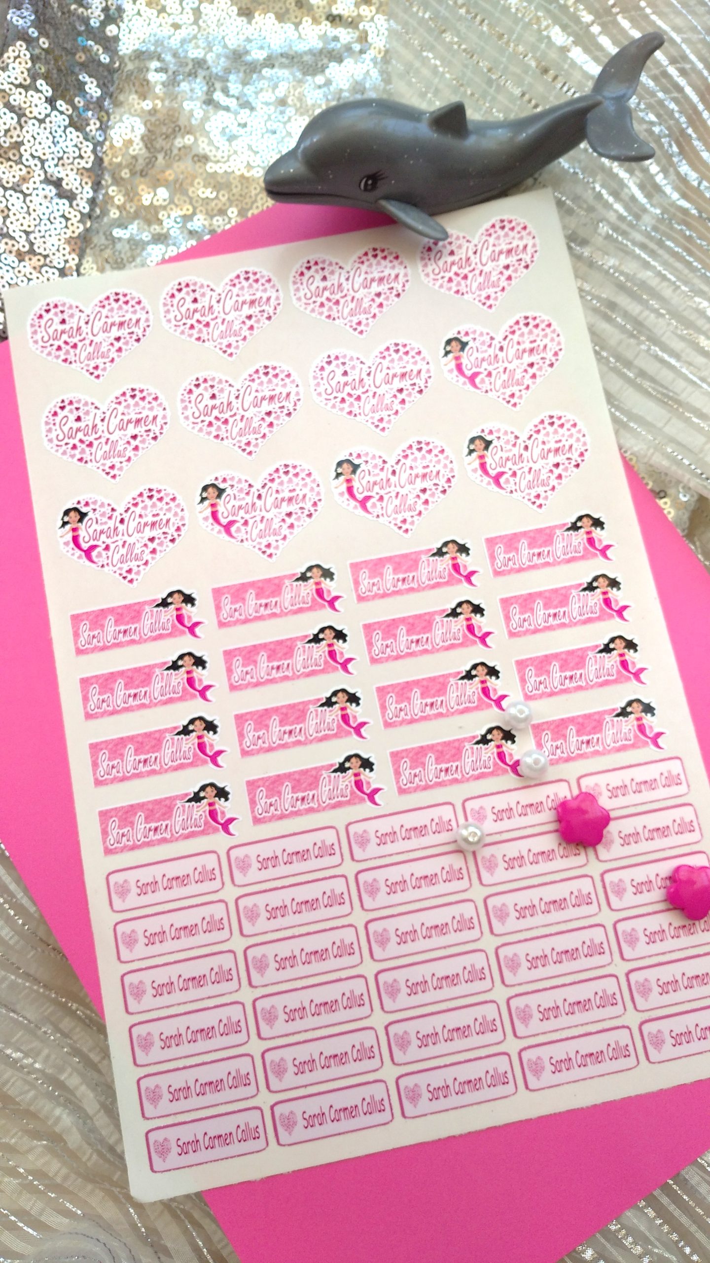 Mermaid Hearts Sticker Labels - Image 7