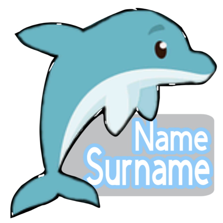 Dolphin Shaped Name Stickers Stickerina