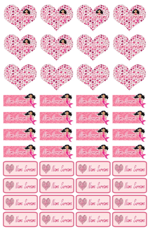Mermaid Hearts Sticker Labels - Image 2