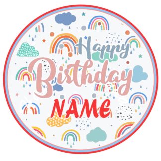 Rainbow - Small birthday cupcake tags