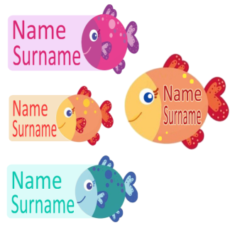 Giggly Fish Name Sticker Labels