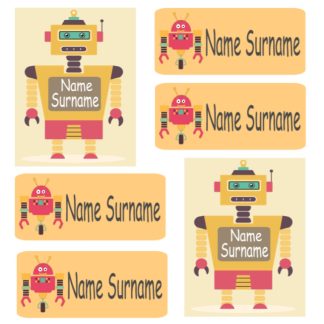 Roby Robot Name Label Stickers