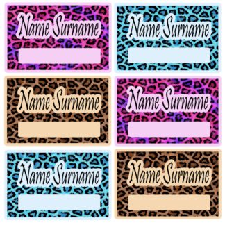 Copybook Labels with BLANK slot - Animal Print