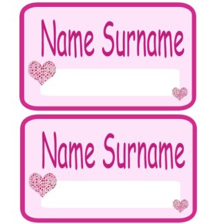 Copybook Labels with BLANK slot - Hearts