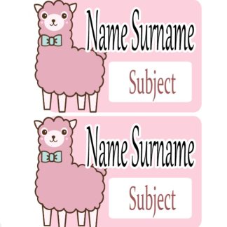 Copybook Labels with PRINTED subject name - Llama