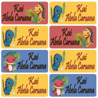 Dino Roar Name Stickers