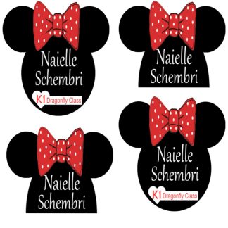 Bow School Name Label Stickers