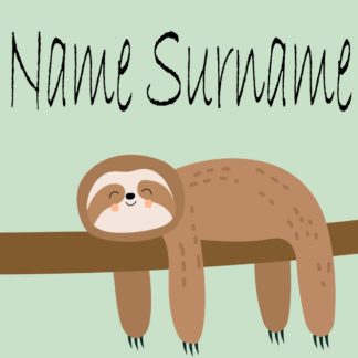 Mr. Sloth Sticker Name Labels