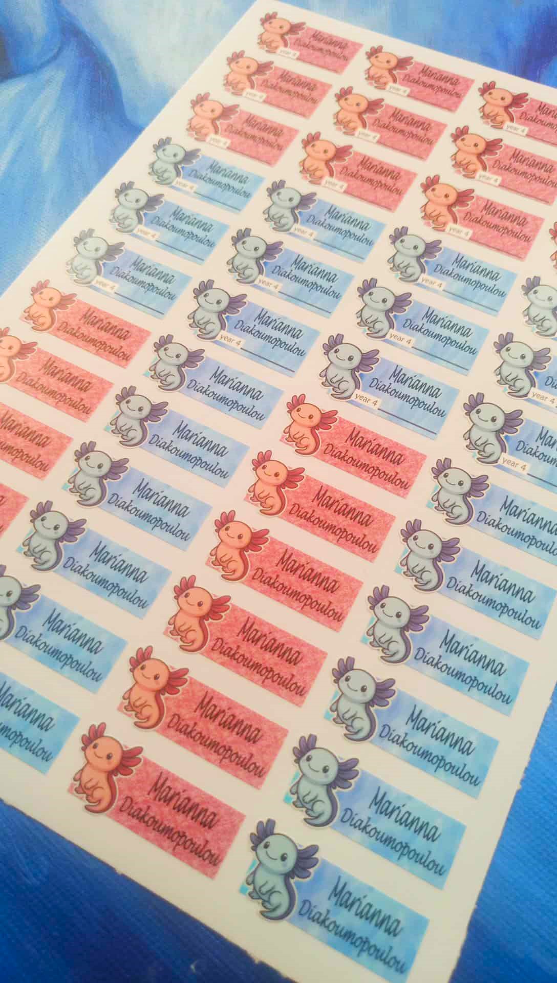 Axo the Axolotl Sticker Name Labels - Image 5